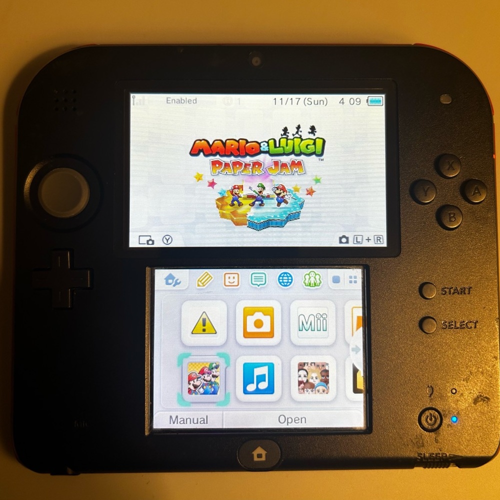 Nintendo 2DS Mario And Luigi Paper Jam 4GB Red & Black Handheld System